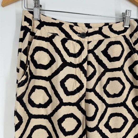Sincerely Jules Wide Leg Geometric Print Pants in Cream/Black | Size Small - Picture 5 of 6